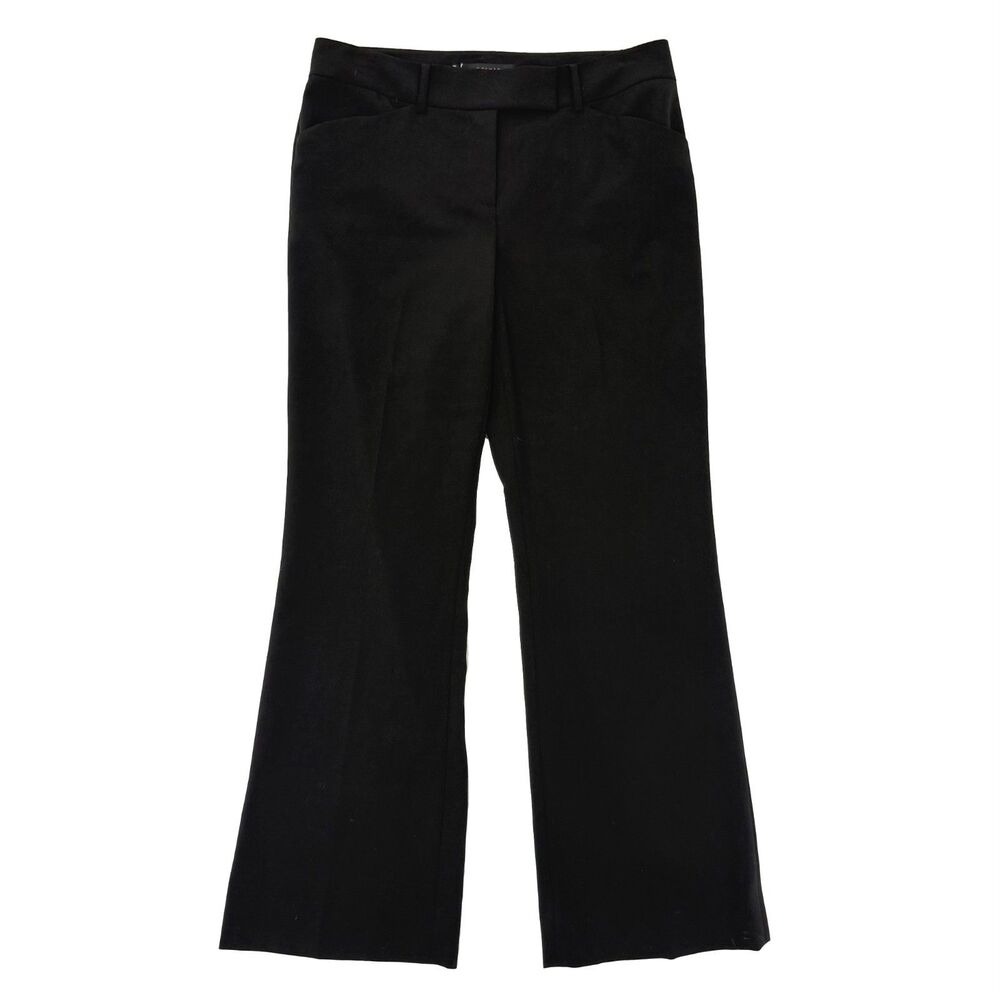 ELIE TAHARI Cropped Kick Flare Wool Blend Pant 6 Black Work Office B77